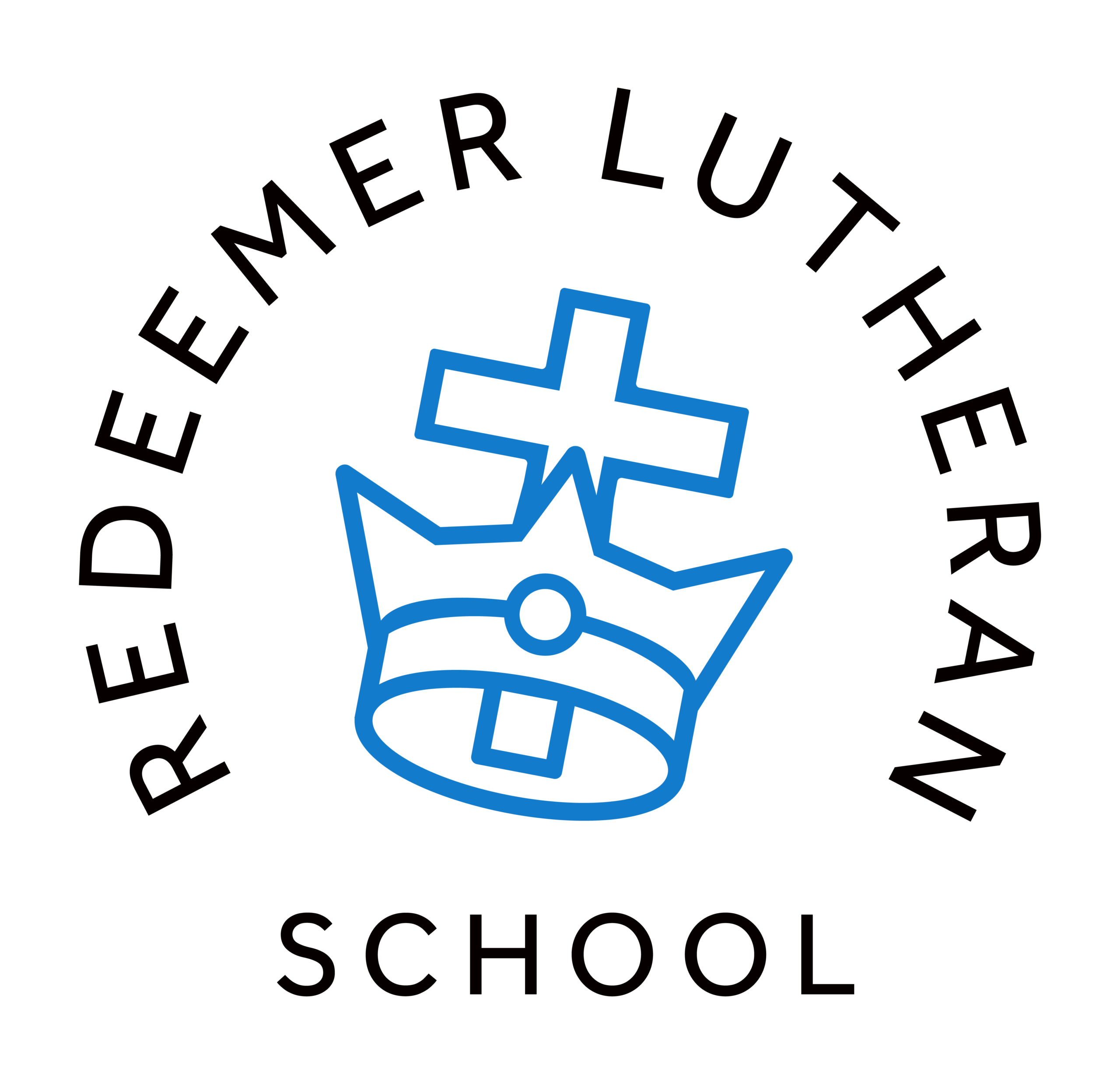 Redeemer Lutheran School logo with crown and cross