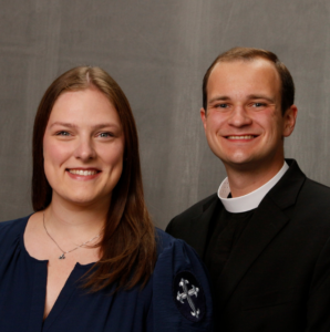 Rev. Jack Engelder and a woman in church attire